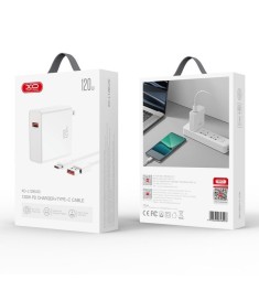 СЗП-адаптер XO L128 120W (1USB) + кабель Type-C (Білий)